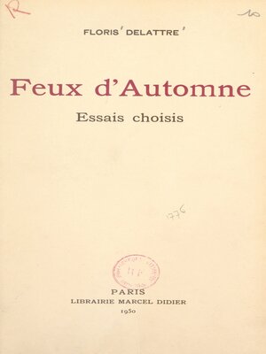 cover image of Feux d'automne